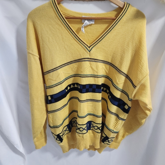 Marz Munchen Pure Wool Sweater Yellow Men's Medium - Picture 1 of 6